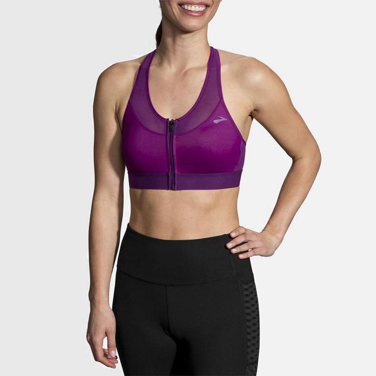 Sutiã Esportivo Brooks Fastforward Zip Feminino Brasil - Roxo (93168KTHA)